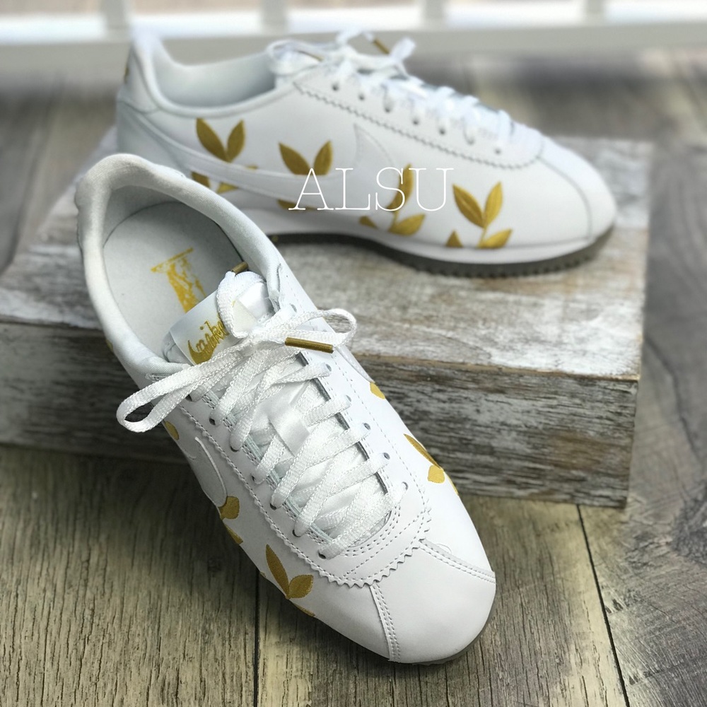 NWT Classic Cortez White Metallic Gold W AUTHENTIC - Picture 3 of 8